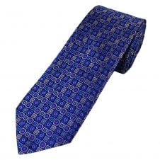Tresanti Reale Lilac, Blue & Silver Patterned Men's Silk Designer Tie
