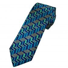 Tresanti Reale Multi Coloured Chevron Stripe Pattern Men's Silk Tie