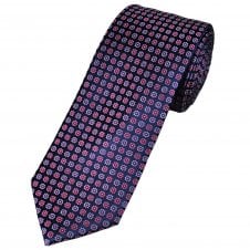 Tresanti Reale Navy, Blue, Pink & Fuchsia Pink Pattern Men's Silk Tie
