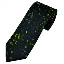 Tresanti Reale Navy, Bottle Green & Pear Green Sequin Patterned Men's Silk Tie