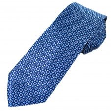 Tresanti Reale Navy, Light Blue & Grey Patterned Men's Silk Designer Tie