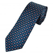 Tresanti Reale Navy, Pink & Blue Flower Pattern Men's Silk Designer Tie