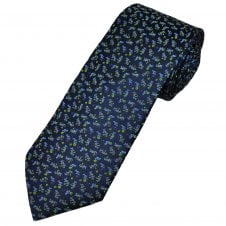 Tresanti Reale Navy, Plum, Arctic Blue & Pear Green Ditsy Floral Pattern Men's Silk Tie