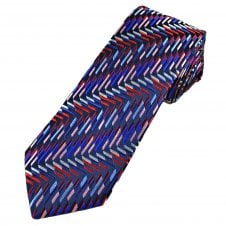 Tresanti Reale Navy, Red, Blue, Pink & Silver Zig Zag Pattern Men's Silk Designer Tie