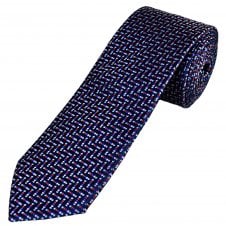 Tresanti Reale Navy, Red, Blue, Pink & Silver Zig Zag Pattern Men's Silk Designer Tie
