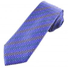 Tresanti Reale Pale Pink, Purple & Shades of Blue Geometric Pattern Men's Silk Designer Tie
