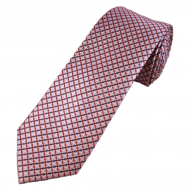 Tresanti Reale Pink, Blue & Burgundy Pattern Men's Silk Designer Tie