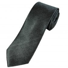 Tresanti Reale Plain Grey Vertical Rib Silk Designer Tie
