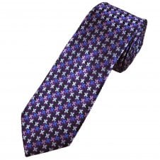 Tresanti Reale Plum, Lilac, Navy, Royal Blue & Silver Pattern Men's Silk Tie
