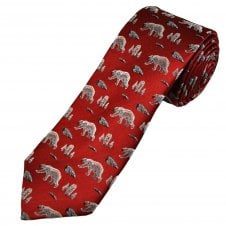 Tresanti Reale Polar Bear Red Luxury Silk Men's Tie
