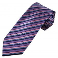 Tresanti Reale Purple, Navy, Light Blue & Pink Striped Men's Silk Designer Tie
