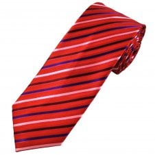 Tresanti Reale Red, Baby Pink, Purple, Burgundy & Hot Pink Stripe Men's Silk Tie