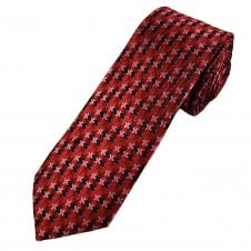 Tresanti Reale Red, Burgundy, Pink & Navy Blue Pattern Men's Silk Tie