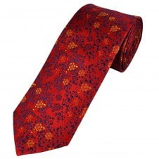 Tresanti Reale Red, Gold & Navy Blue Patterned Men's Silk Tie