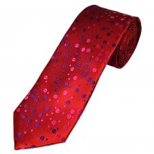 Tresanti Reale Red, Purple & Fuchsia Pink Coffee Bean Patterned Men's Silk Tie