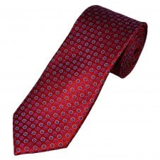 Tresanti Reale Red, Purple, Fuchsia Pink & Light Blue Patterned Men's Silk Tie