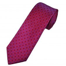 Tresanti Reale Red, Royal Blue, Sky Blue & Navy Blue Floral Pattern Men's Silk Tie