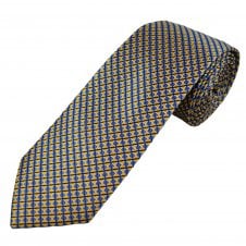 Tresanti Reale Royal Blue, Navy Blue & Gold Pattern Men's Silk Tie