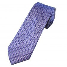 Tresanti Reale Royal Blue, Sky Blue & Dusky Pink Pattern Men's Silk Tie