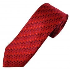 Tresanti Reale Scarlet Red, Navy Blue, Purple & Pink Pentagon Pattern Men's Silk Designer Tie
