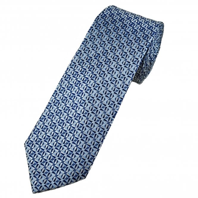 Tresanti Reale Shades of Blue Patterned Silk Men's Designer Tie