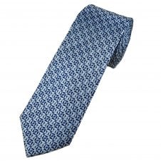 Tresanti Reale Shades of Blue Patterned Silk Men's Designer Tie