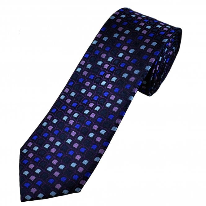 Tresanti Reale Shades Of Blue & Purple Pattern Men's Silk Tie