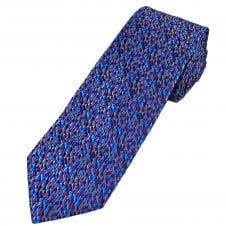 Tresanti Reale Shades of Blue & Red Triangle Pattern Men's Silk Designer Tie