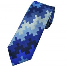 Tresanti Reale Shades Of Blue & Silver Camouflage Pattern Men's Silk Tie