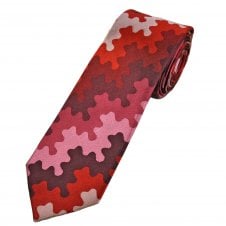 Tresanti Reale Shades Of Red & Pink Camouflage Pattern Men's Silk Tie