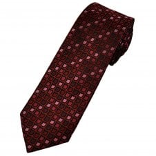 Tresanti Reale Shades Of Red & Pink Pattern Men's Silk Tie