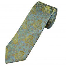 Tresanti Reale Silver Blue, Yellow, Orange & White Patterned Men's Silk Tie