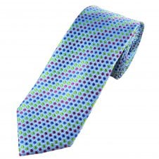 Tresanti Reale Sky Blue, Fuchsia Pink, Navy & Green Patterned Men's Silk Tie