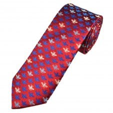 Tresanti Reale Wine Red, Silver, Light Blue & Royal Honey Bee Silk Men's Novelty Tie