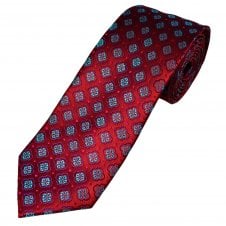 Tresanti Reale Wine Red, Turquoise, Purple & Fuchsia Pink Patterned Men's Silk Tie
