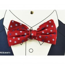 Tresanti Red & Blue Flower Pattern Men's Silk Bow Tie