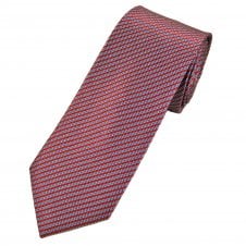 Tresanti Red, Blue & Silver Patterned Stripe Men's Silk Tie