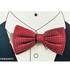 Tresanti Red & Light Blue Square Pattern Men's Silk Bow Tie
