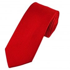 Tresanti Red Micro Check Designer Men's Silk Tie