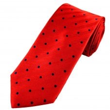 Tresanti Red & Navy Blue Polka Dot Men's Silk Tie
