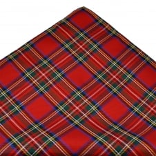Tresanti Red, Navy Blue, Yellow, Green & Ivory Checked Silk Pocket Square Handkerchief
