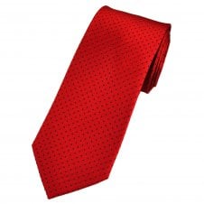 Tresanti Red & Navy Dots Patterned Men's Silk Designer Tie