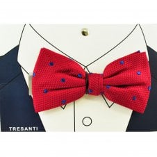 Tresanti Red & Royal Blue Polka Dot Men's Silk Bow Tie