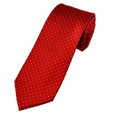 Tresanti Red & Silver Diamond Patterned Men's Silk Designer Tie