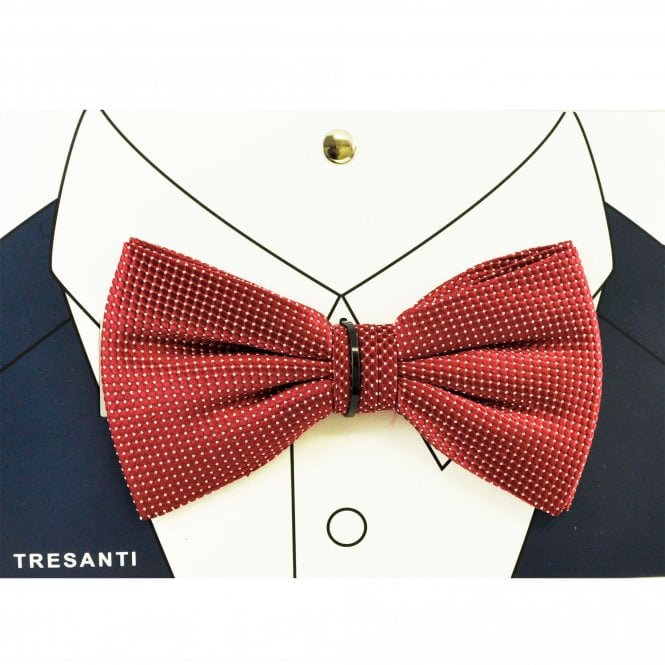 Tresanti Red & White Pin Dot Silk Men's Bow Tie