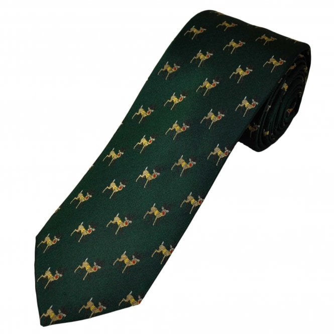 Tresanti Reindeer Green Christmas Men's Silk Tie