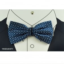 Tresanti Royal Blue & Silver Paisley Silk Men's Bow Tie