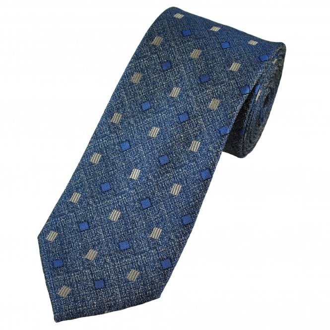 Tresanti Royal Blue & Silver Patterned Men's Silk Tie