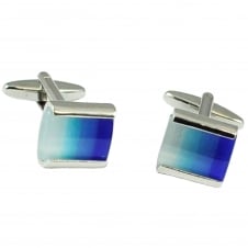 Tresanti Shades Of Blue Cats Eye Designer Cufflinks