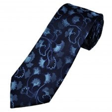 Tresanti Shades of Blue Floral Pattern Men's Silk Designer Tie